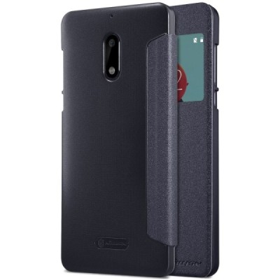 Nokia 6 „Nillkin“ Sparkle atvēramais pelēks maciņš / Vacins.lv