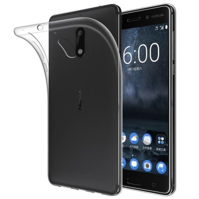 Nokia 6 skaidrus (permatomas) kieto silikono TPU ploniausias pasaulyje bespalvis dėklas / Priedai.lt