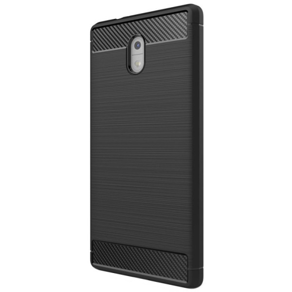 „Carbon“ cieta silikona (TPU) apvalks - melns (Nokia 3)