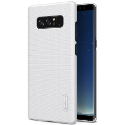 Nillkin Frosted Shield Samsung Galaxy Note 8 (N950F) baltas plastikinis dėklas + apsauginė ekrano plėvelė / Priedai.lt