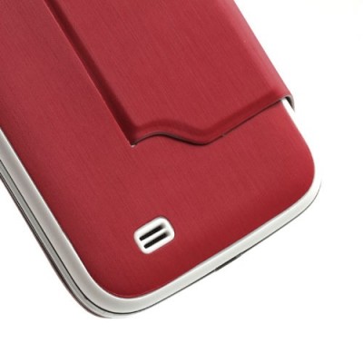 Atvēramais „S-View“ sarkans Samsung Galaxy S4 futrālis (maciņš) / Vacins.lv