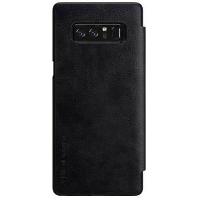 Prabangus „Nillkin“ Qin serijos juodas odinis atverčiamas Samsung Galaxy Note 8 (N950F) dėklas / Priedai.lt