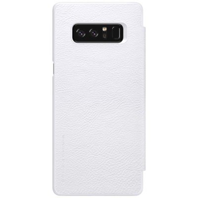 Prabangus „Nillkin“ Qin serijos baltas odinis atverčiamas Samsung Galaxy Note 8 (N950F) dėklas / Priedai.lt