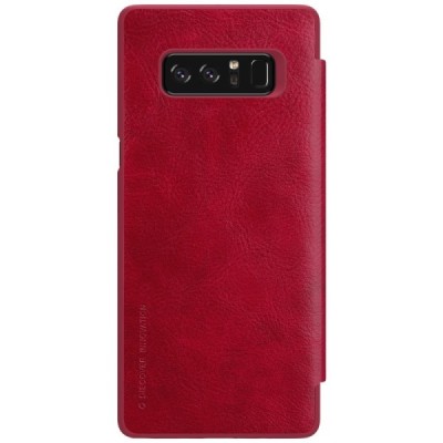 Prabangus „Nillkin“ Qin serijos raudonas odinis atverčiamas Samsung Galaxy Note 8 (N950F) dėklas / Priedai.lt