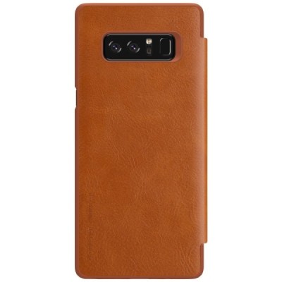 Prabangus „Nillkin“ Qin serijos rudas odinis atverčiamas Samsung Galaxy Note 8 (N950F) dėklas / Priedai.lt