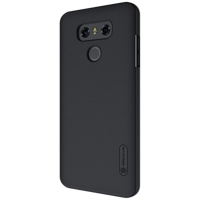 LG G6 (H870) Nillkin Frosted Shield melns plastmasas futrālis + ekrāna aizsargplēve / Vacins.lv