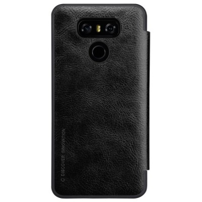 Greznais „Nillkin“ Qin sērijas ādas atvērams melns LG G6 (H870) maciņš / Vacins.lv