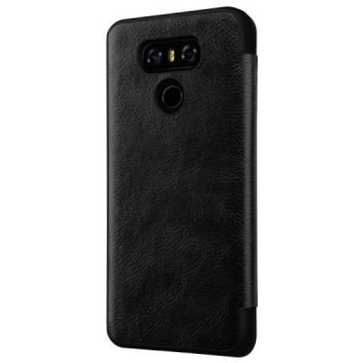 Greznais „Nillkin“ Qin sērijas ādas atvērams melns LG G6 (H870) maciņš / Vacins.lv