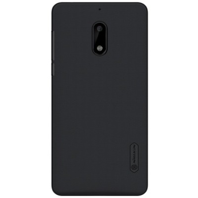 Nokia 6 Frosted Shield juodas plastikinis dėklas + apsauginė ekrano plėvelė / Priedai.lt