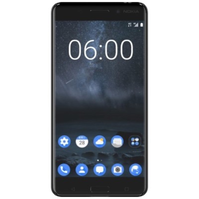 Nokia 6 Frosted Shield juodas plastikinis dėklas + apsauginė ekrano plėvelė / Priedai.lt