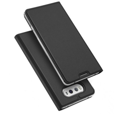 LG G6 (H870) „Dux Ducis“ Skin sērijas melns ādas atvērams maciņš / Vacins.lv