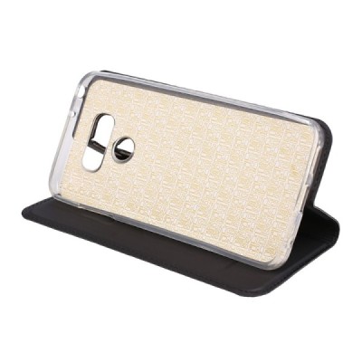 LG G6 (H870) „Dux Ducis“ Skin sērijas melns ādas atvērams maciņš / Vacins.lv