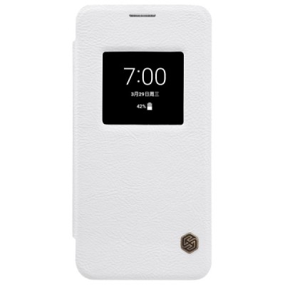 Роскошный белый кожаный чехол Nillkin Qin Series для LG G6 (H870) | Vacins.lv