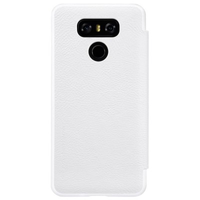 Роскошный белый кожаный чехол Nillkin Qin Series для LG G6 (H870) | Vacins.lv