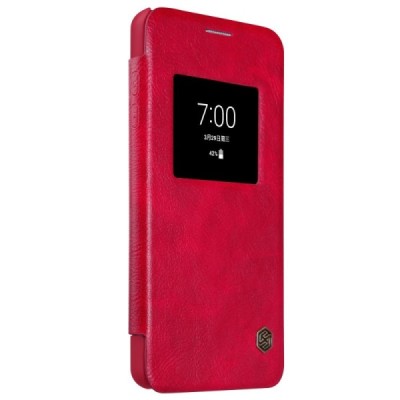 Роскошный красный кожаный чехол Nillkin Qin Series для LG G6 (H870) | Vacins.lv