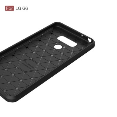 LG G6 (H870) „Carbon“ твердый силиконовый чехол (TPU) - черный | Vacins.lv