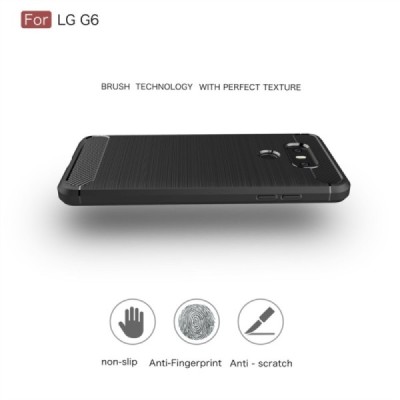 LG G6 (H870) „Carbon“ твердый силиконовый чехол (TPU) - черный | Vacins.lv