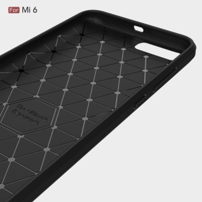 Xiaomi Mi 6 „Carbon“ твердый силиконовый чехол (TPU) - черный | Vacins.lv