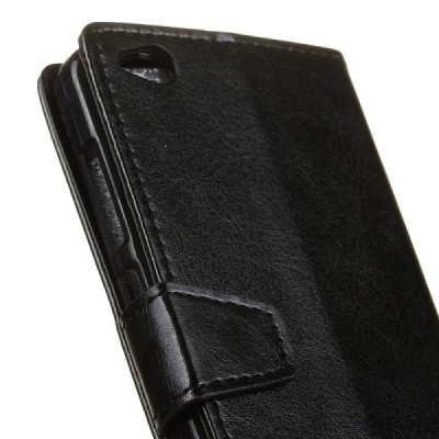 Xiaomi Redmi 4A atvēramais ādas melns maciņš, grāmata (maks) / Vacins.lv