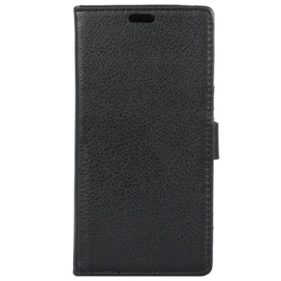 Huawei Y5 2017 (Y5 III) / Y6 2017 открываемый чёрный кожаный чехол - книжка | Vacins.lv