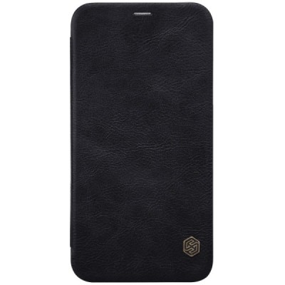 Greznais „Nillkin“ Qin sērijas ādas atvērams melns Apple iPhone X (iPhone Xs) maciņš / Vacins.lv