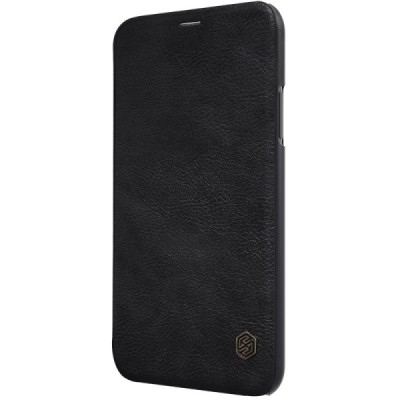 Greznais „Nillkin“ Qin sērijas ādas atvērams melns Apple iPhone X (iPhone Xs) maciņš / Vacins.lv