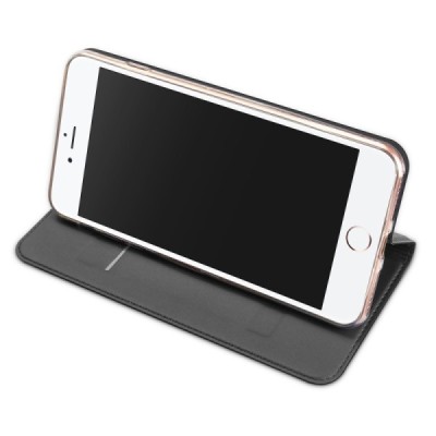 „Dux Ducis“ Skin серии Apple iPhone 7 Plus (iPhone 8 Plus) чёрный кожаный чехол-книжка | Vacins.lv