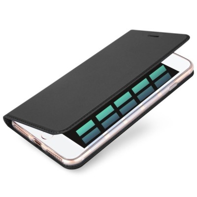 „Dux Ducis“ Skin серии Apple iPhone 7 Plus (iPhone 8 Plus) чёрный кожаный чехол-книжка | Vacins.lv