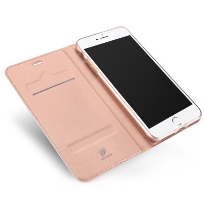 „Dux Ducis“ Skin серии Apple iPhone 7 Plus (iPhone 8 Plus) розовый кожаный чехол-книжка | Vacins.lv