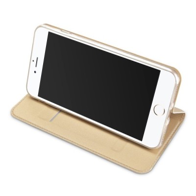 „Dux Ducis“ Skin серии Apple iPhone 7 Plus (iPhone 8 Plus) золотой кожаный чехол-книжка | Vacins.lv