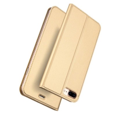 „Dux Ducis“ Skin серии Apple iPhone 7 Plus (iPhone 8 Plus) золотой кожаный чехол-книжка | Vacins.lv