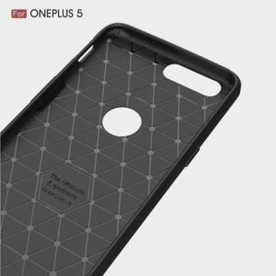 OnePlus 5 (OnePlus Five) „Carbon“ cieta silikona (TPU) melns apvalks / vacins.lv