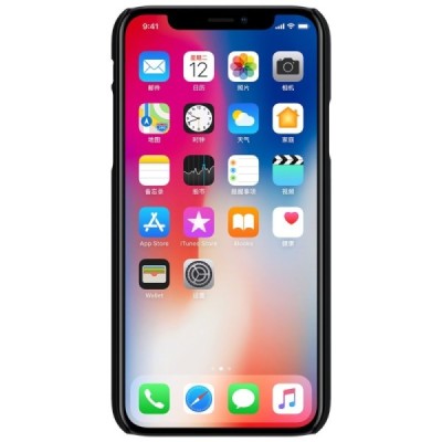 Nillkin Super Frosted Shield Apple iPhone X (iPhone Xs) чёрный пластиковый чехол | Vacins.lv