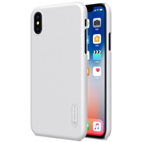 „Nillkin“ Frosted Shield apvalks - balts + ekrāna aizsargplēve (iPhone X / Xs)