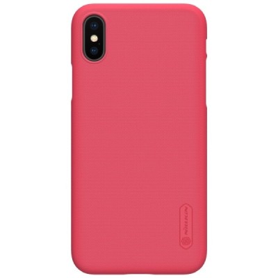 Nillkin Frosted Shield Apple iPhone X (iPhone Xs) красный пластиковый чехол + защитная пленка для экрана | Vacins.lv