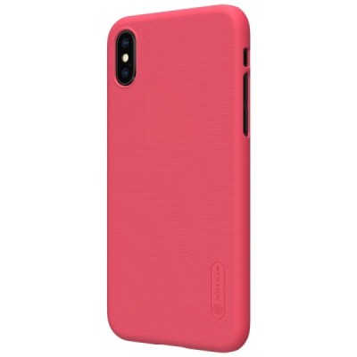 Nillkin Frosted Shield Apple iPhone X (iPhone Xs) красный пластиковый чехол + защитная пленка для экрана | Vacins.lv