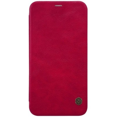 Greznais „Nillkin“ Qin sērijas ādas atvērams sarkans Apple iPhone X (iPhone Xs) maciņš / Vacins.lv