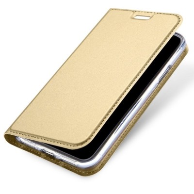 „Dux Ducis“ Skin серии Apple iPhone X (iPhone Xs) золотой кожаный чехол-книжка | Vacins.lv