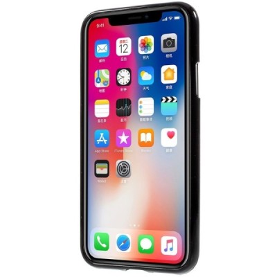 Apple iPhone X (iPhone Xs) Mercury твердый силиконовый чехол (TPU) - чёрный | Vacins.lv
