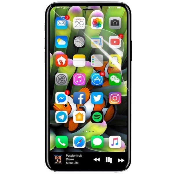 „ISME“ ekrāna aizsargplēve (pilnīgi aizsedzama) - dzidra (iPhone X / Xs / 11 Pro)
