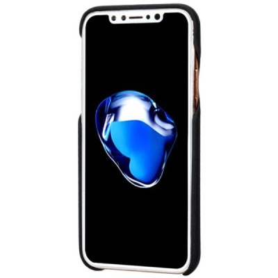 „Lenuo“ Soft Slim Apple iPhone X (iPhone Xs) melns ādas apvalks / Vacins.lv