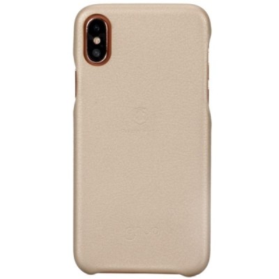 „Lenuo“ Soft Slim Apple iPhone X (iPhone Xs) zelta ādas apvalks / Vacins.lv