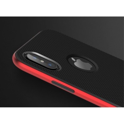 „Rock“ Royce Kickstand усиленная защита Apple iPhone X (iPhone Xs) красный твердый силиконовый (TPU) и пластиковый чехол | Vacin