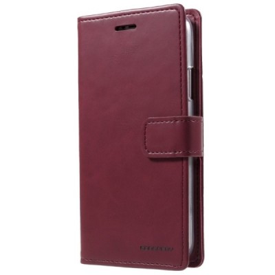 Mercury Blue Moon Apple iPhone X (iPhone Xs) atvērams bordo ādas maciņš | Vacins.lv