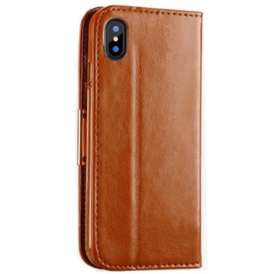 Коричневый кожаный чехол-книжка ''Kalaideng'' Royale для Apple iPhone X (iPhone Xs) | Vacins.lv