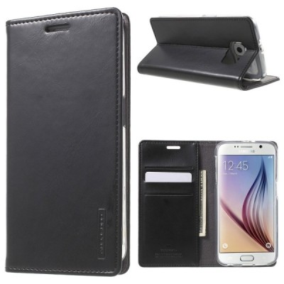 Mercury Blue Moon кожаный чехол-книжка Samsung Galaxy S6 (G920) чёрного цвета | Vacins.lv