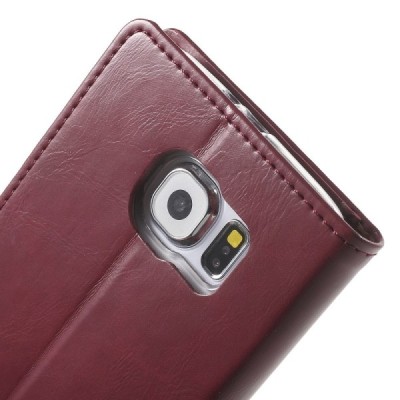 Mercury Blue Moon кожаный чехол-книжка Samsung Galaxy S6 (G920) бордового цвета | Vacins.lv
