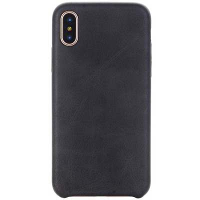 Slim Leather Apple iPhone X (iPhone Xs) melns ādas apvalks / Vacins.lv