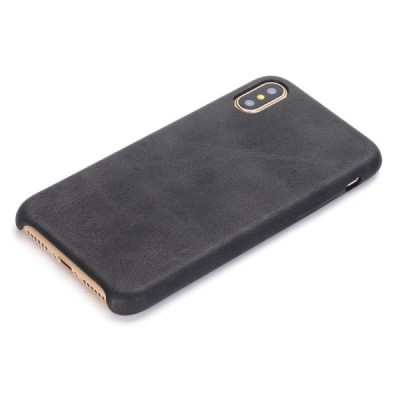 Slim Leather Apple iPhone X (iPhone Xs) melns ādas apvalks / Vacins.lv