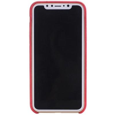 Slim Leather Apple iPhone X (iPhone Xs) sarkans ādas apvalks / Vacins.lv